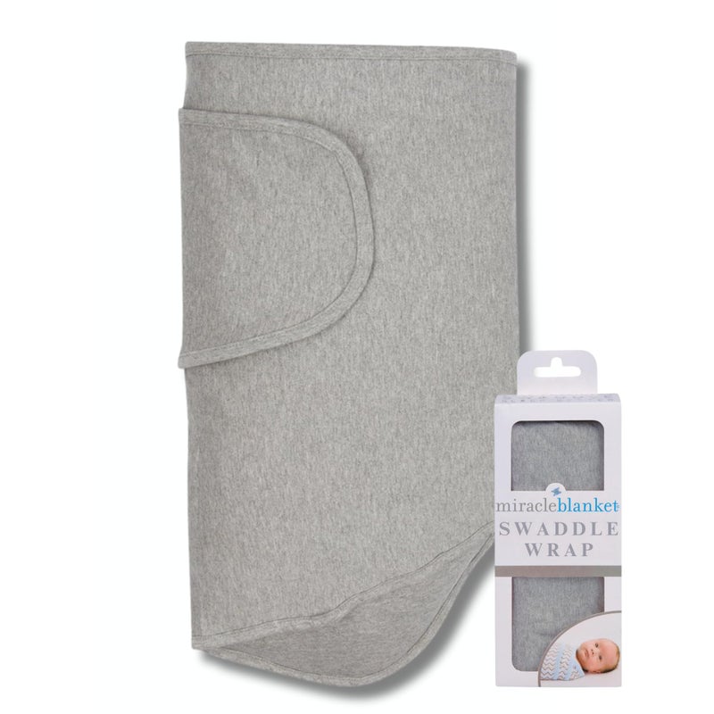 Miracle Blanket Swaddle Wrap - Help Your Newborn Sleep Longer - Soft & Secure Sleep Sack for Infants - Easy-to-Use Swaddling Blanket for a Calm Baby (Solid Heather Gray) - Image 1